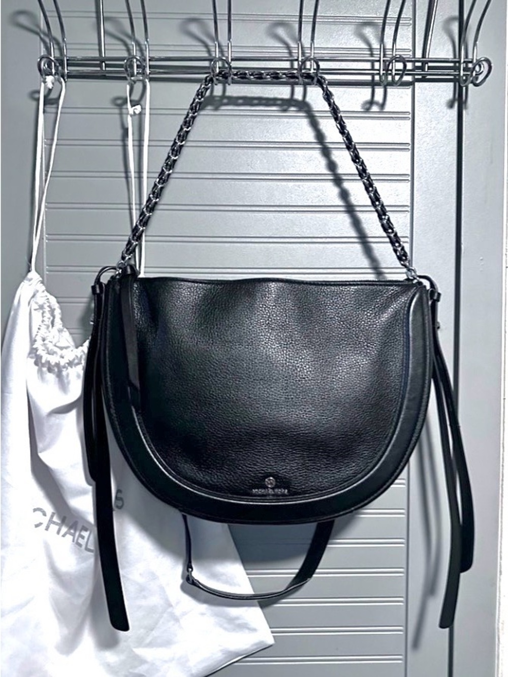 Michael Kors Black Large Jagger Messenger Bag W/ Chain & Dustbag NWOT MSRP: $598